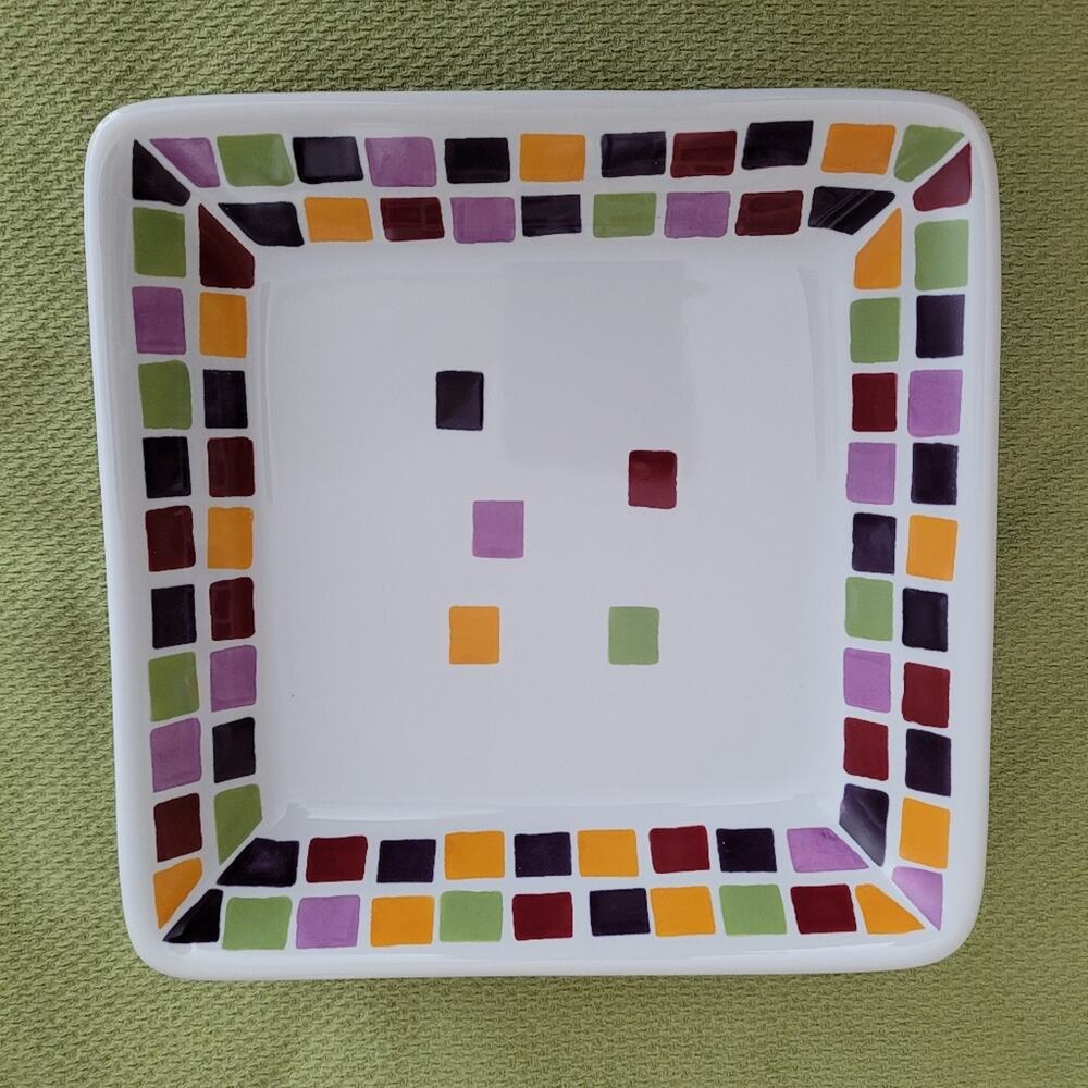 The Pampered Chef Simple Addi+ions Tiles Small Square Plate